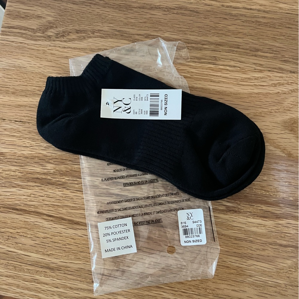 2 pair of Black Ankle Socks -New York and Company